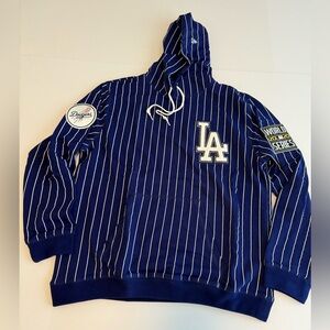 NWT Men’s New Era Royal Blue Pinstriped LA Dodgers Hoodie, Size XL
